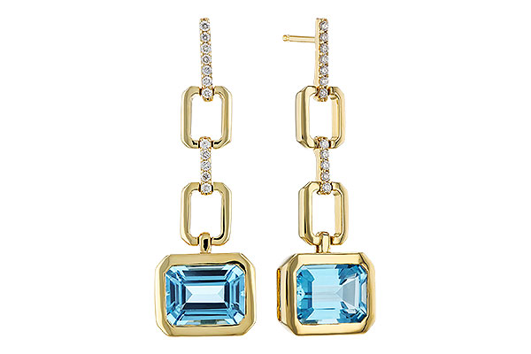 A320-77651: EARRINGS 3.20 BLUE TOPAZ 3.32 TGW (8x6MM BT)