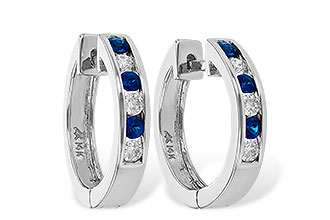 E047-12196: EARRINGS .29 SAPP .50 TGW